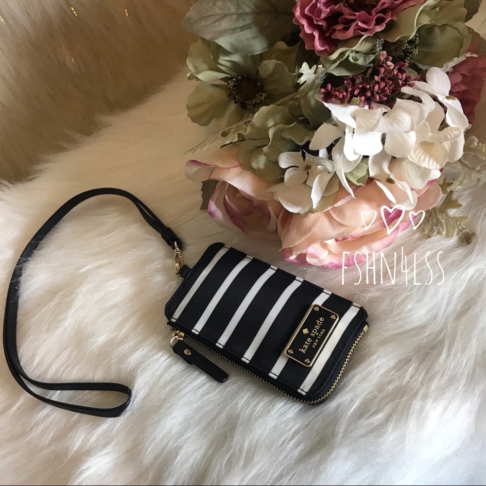 Kate Spade Edria FRENCH STRIPE Lanyard Wallet - Picture 6 of 8